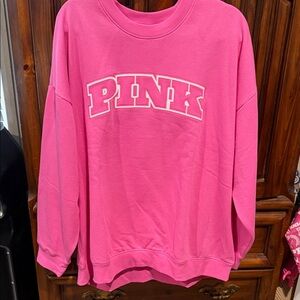 PINK Victoria's Secret Bold Pink Crew Neck Sweater